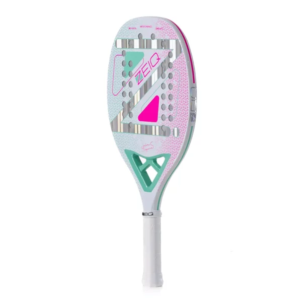 Raquete Beach Tennis Zeiq Advanced Julia Nogueira White Carbono 3k - Imagem 2