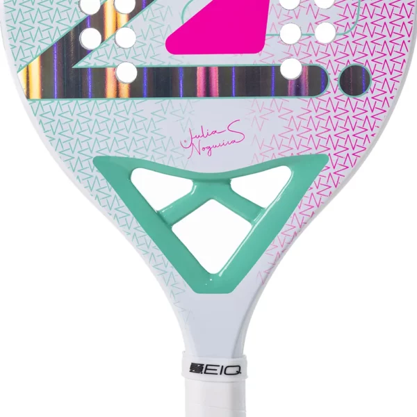 Raquete Beach Tennis Zeiq Advanced Julia Nogueira White Carbono 3k - Imagem 3